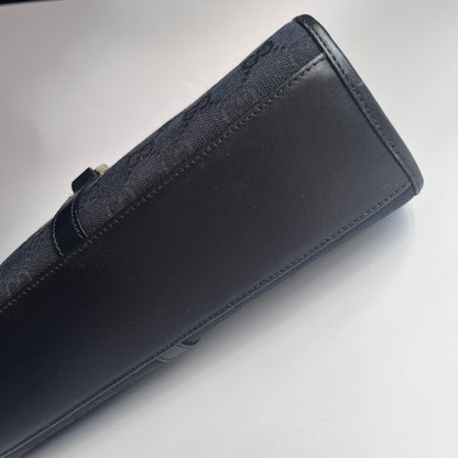 Gucci Vintage Black Jackie Canvas Shoulder Bag