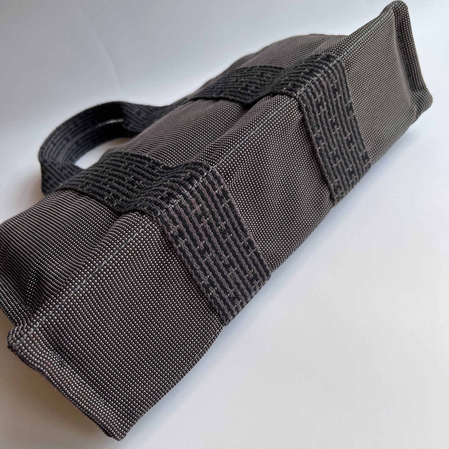 Hermes Herline PM Gray Canvas Tote Bag