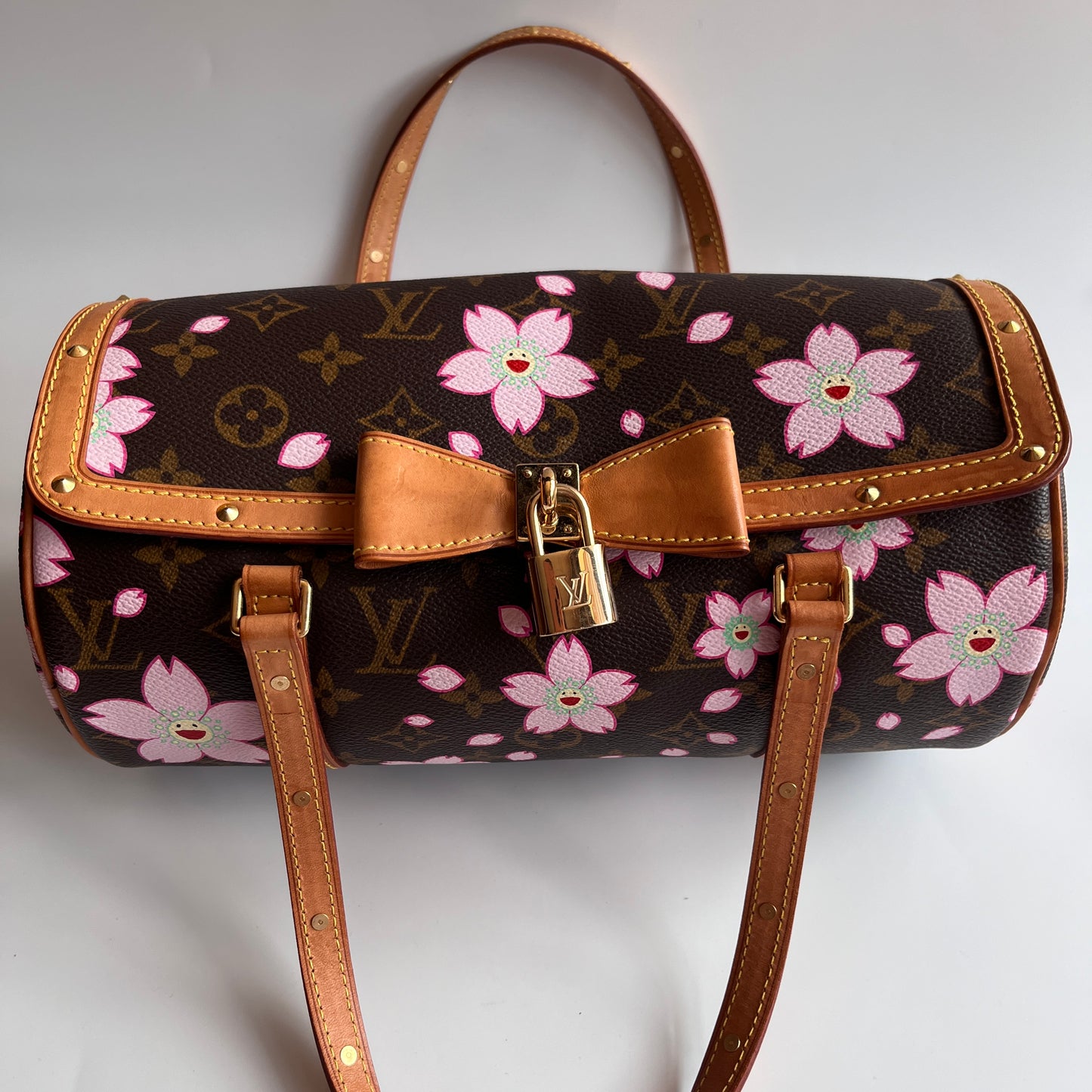 Louis Vuitton x Takashi Murakami Papillon Cherry Blossoms Top Handle Bag NO KEY