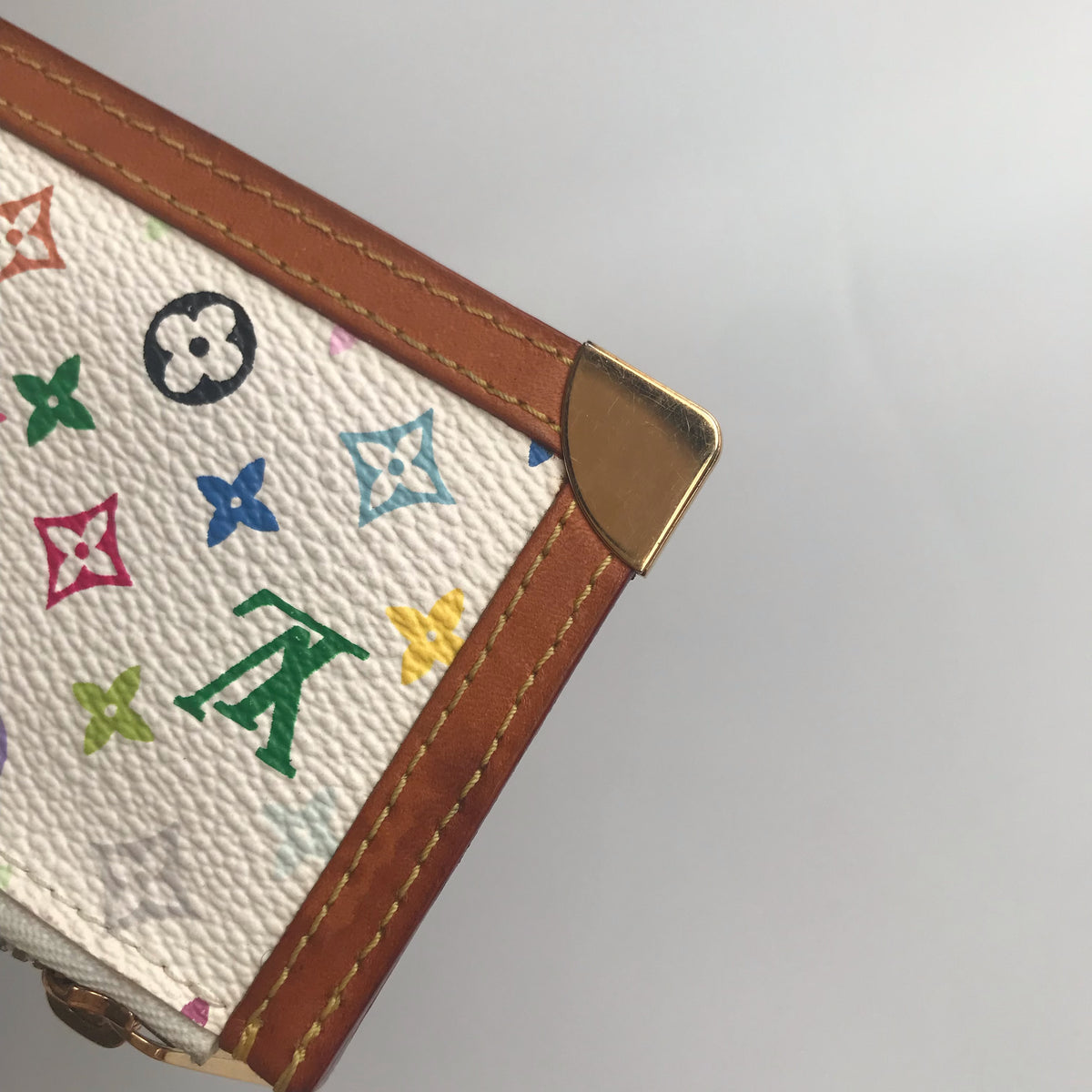 Louis Vuitton Monogram Multicolor Pochette Cles White