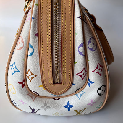 Louis Vuitton x Takashi Murakami White Multicolor Priscilla Handbag