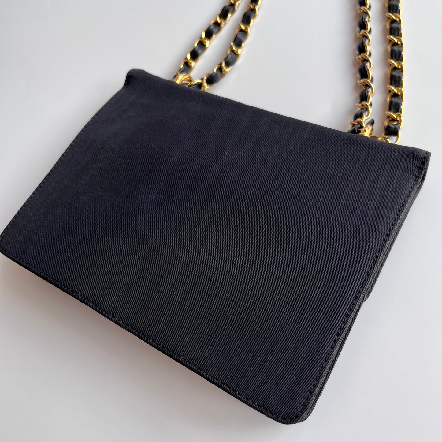 Moschino Vintage Black Nylon Chain Shoulder Bag