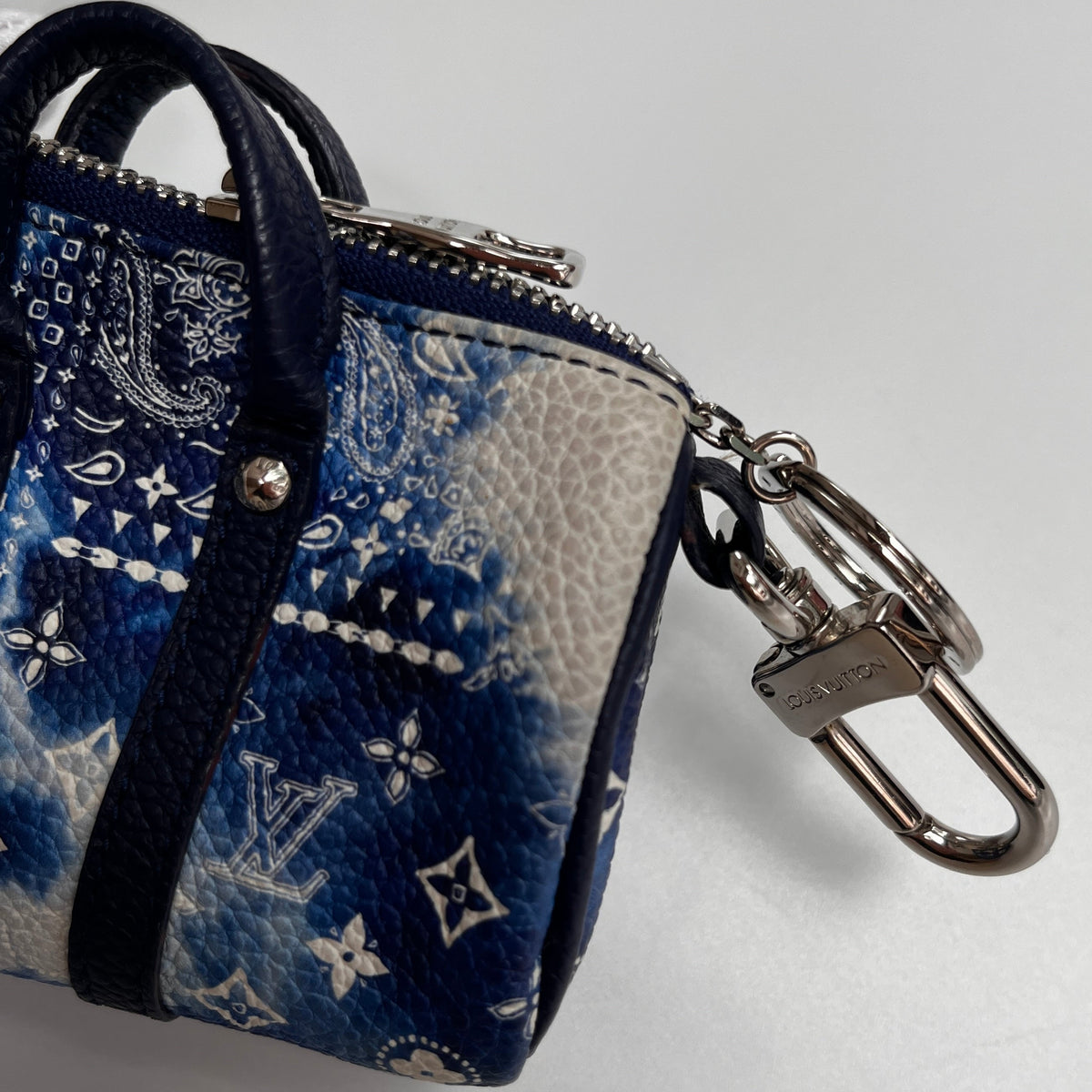 Louis Vuitton Blue Bandana Porto Craie Pouch/ Key Charm
