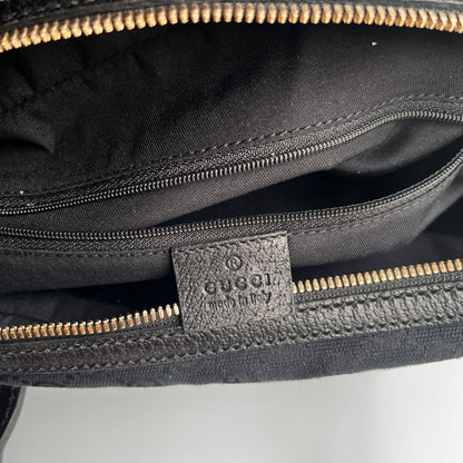 Gucci Princy Black Canvas Sherry Line Shoulder Bag