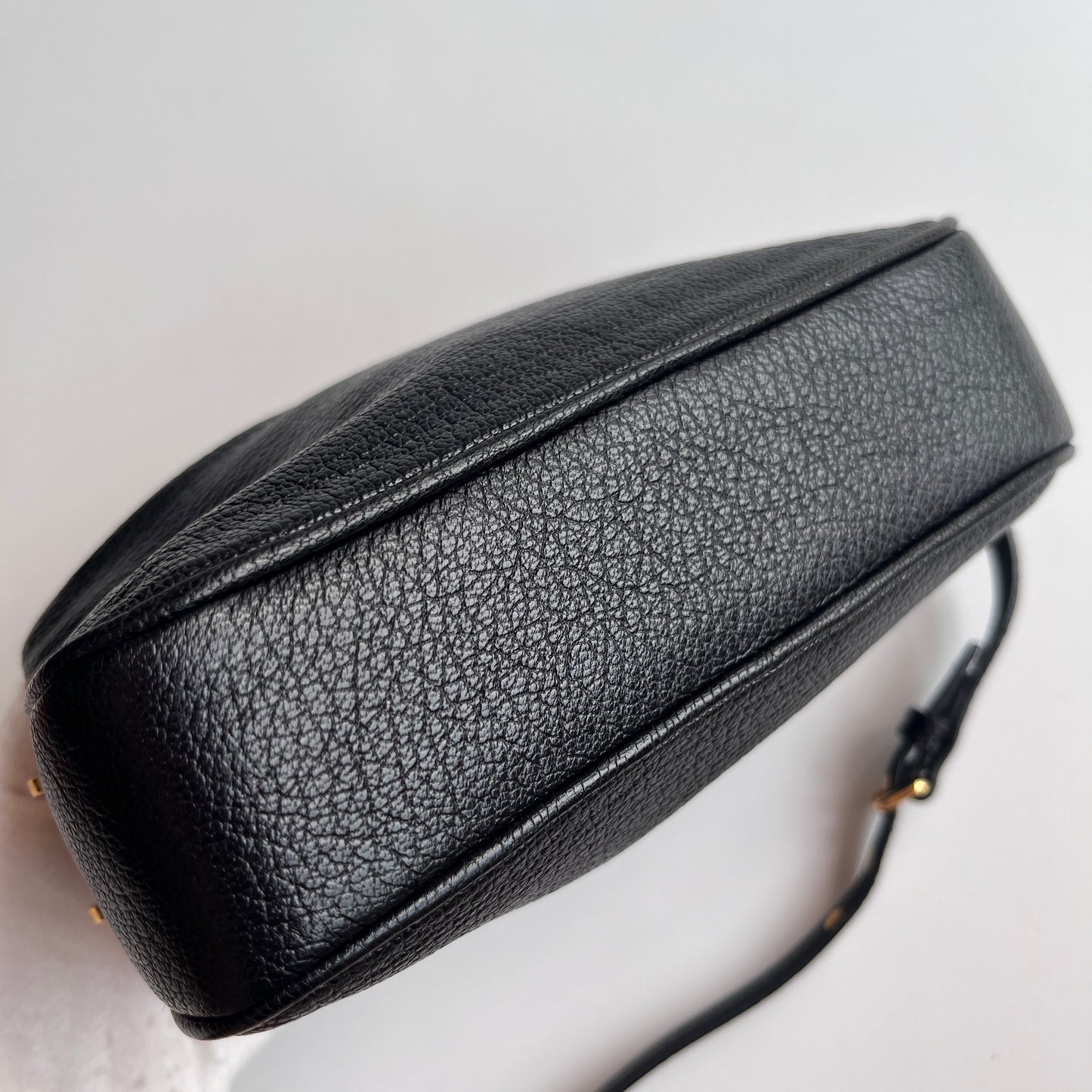 Miu Miu Black Goatskin Madras Double Zip Pochette Clutch