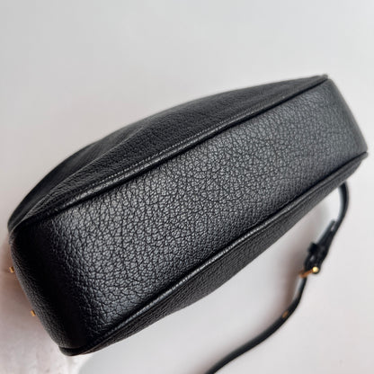 Miu Miu Black Goatskin Madras Double Zip Pochette Clutch