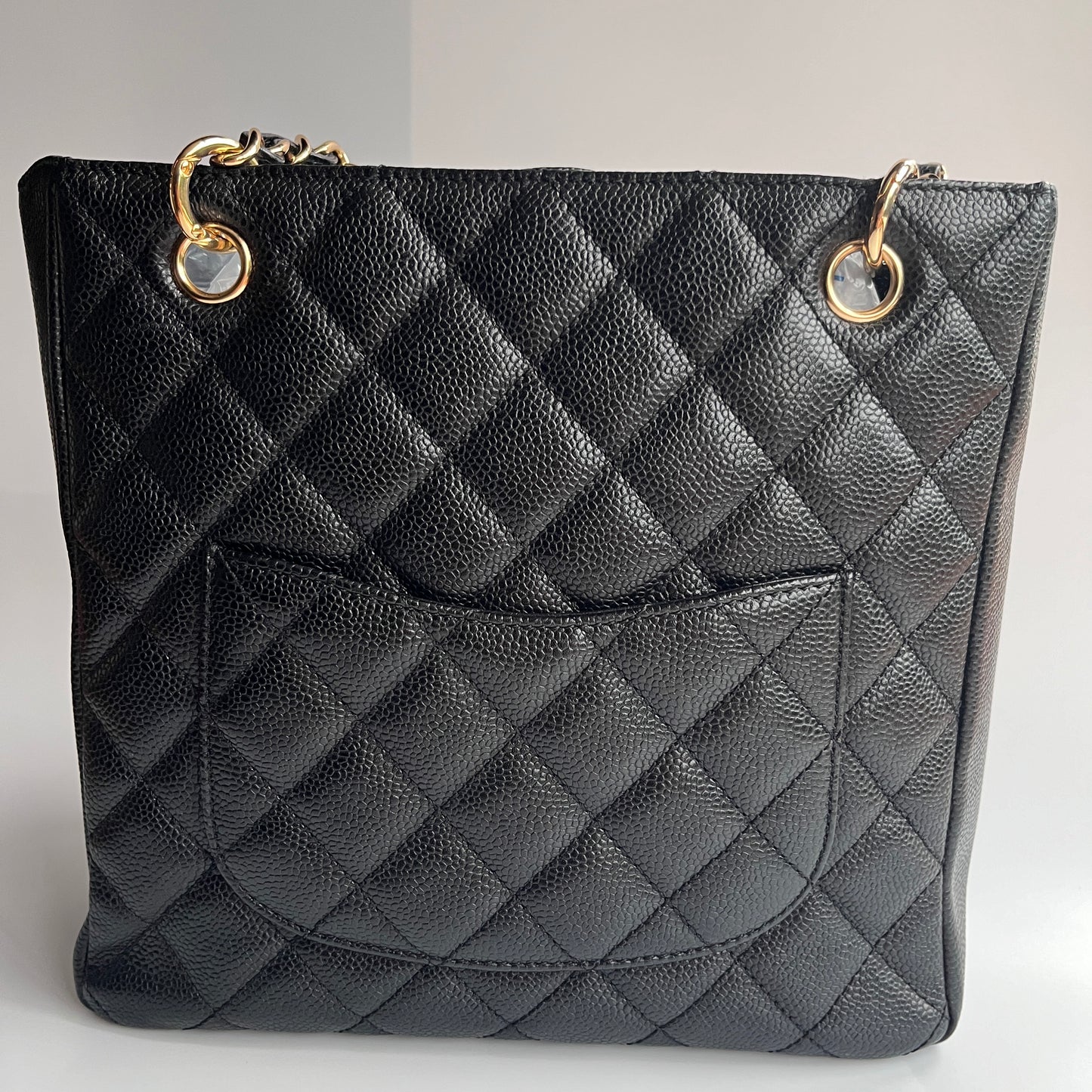 Chanel Vintage Black Caviar PST Tote Bag