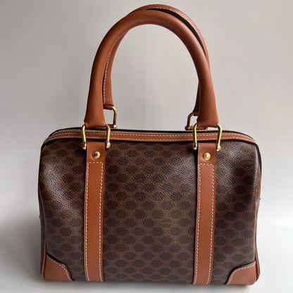 Celine Vintage Macadam Coated Canvas Boston Bag