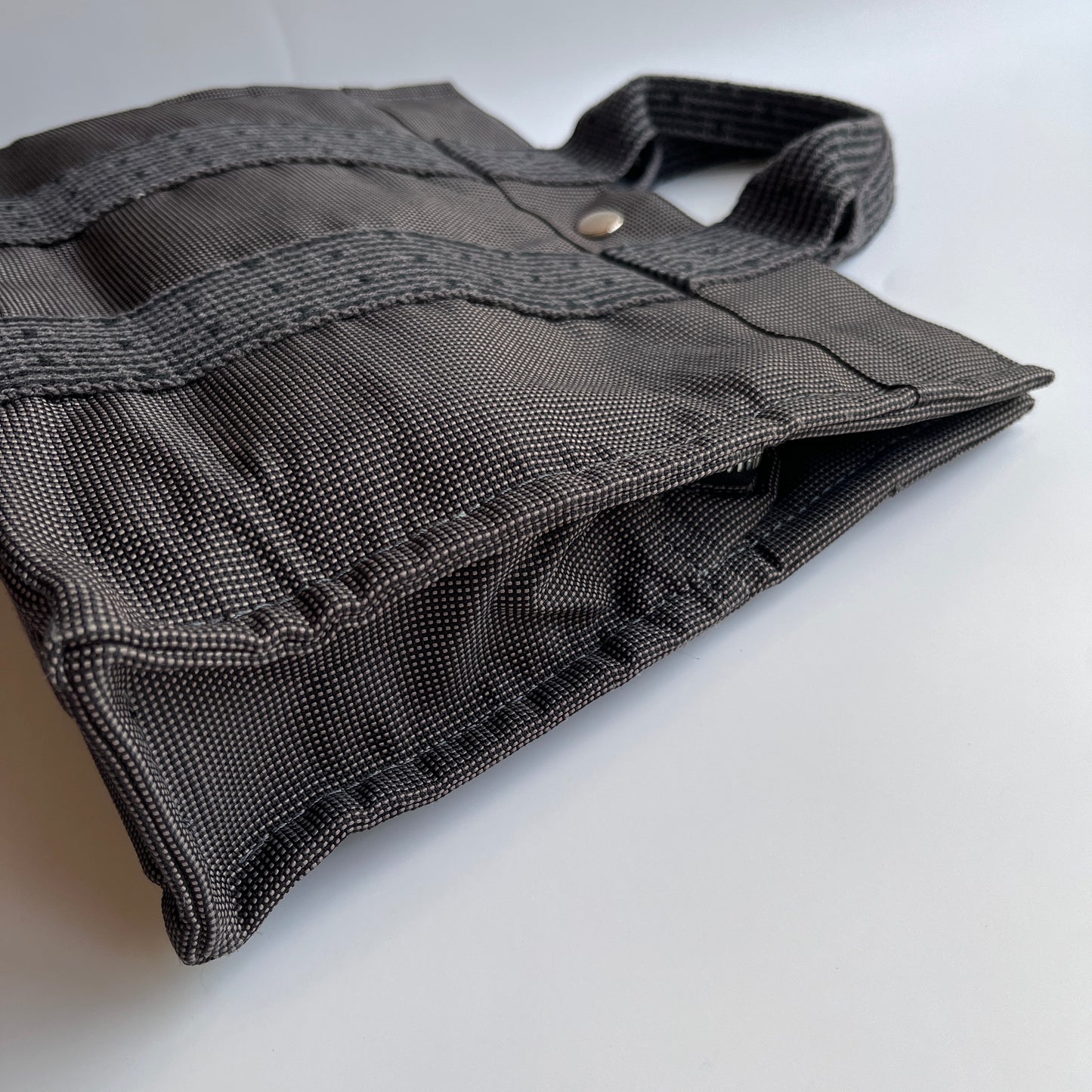 Hermes Herline PM Gray Canvas Tote Bag