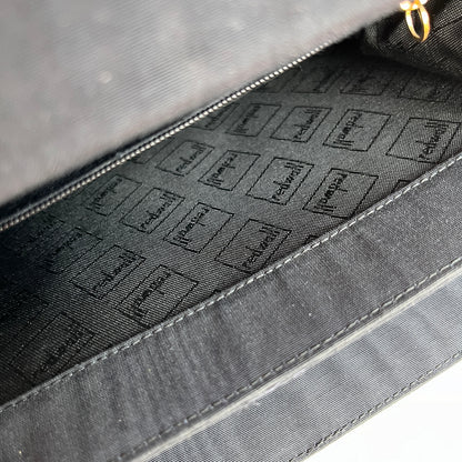 Moschino Vintage Black Nylon Chain Shoulder Bag