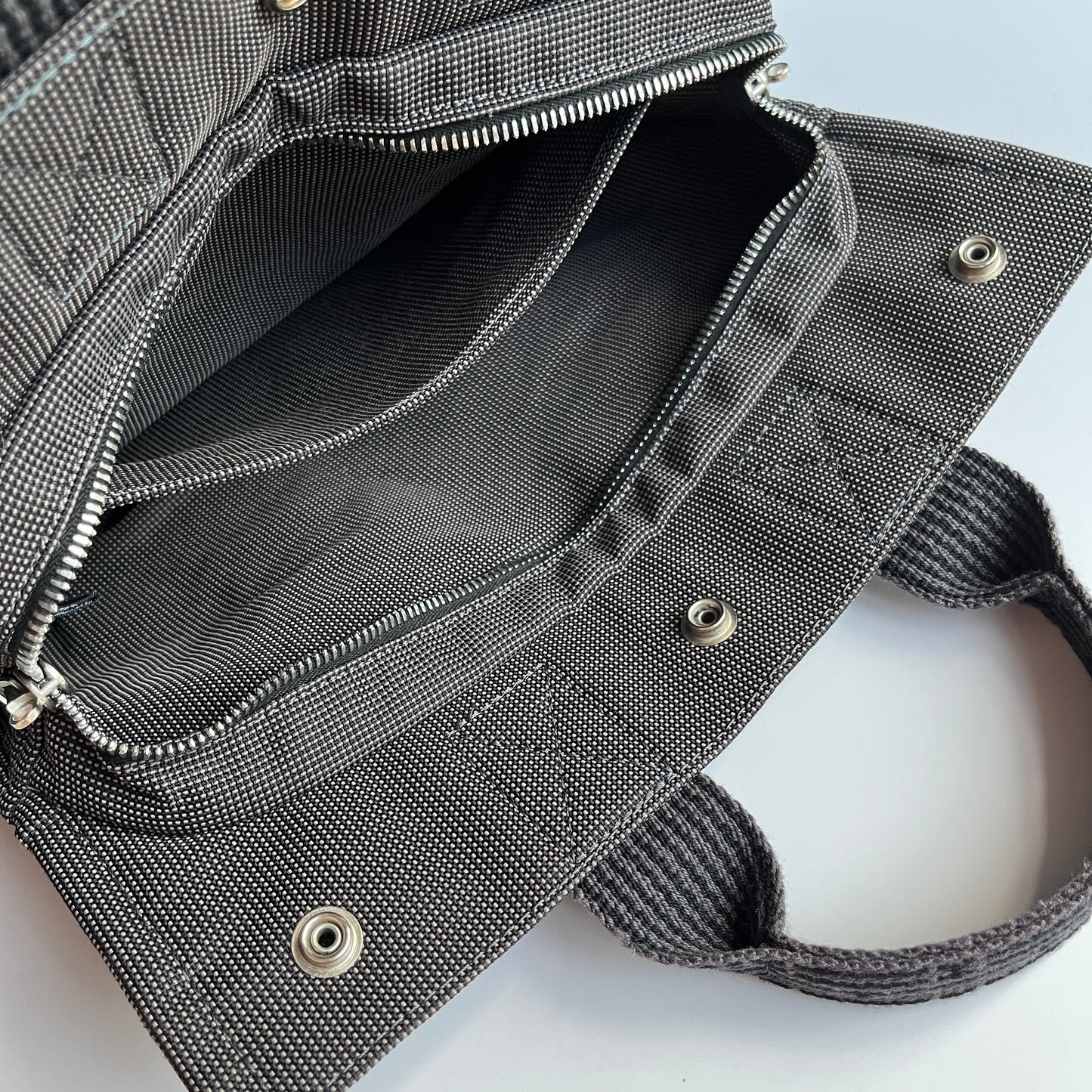 Hermes Herline PM Gray Canvas Tote Bag