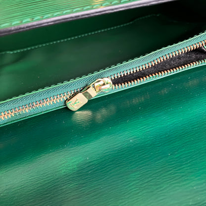 Louis Vuitton Vintage Malesherbes Green Epi Top Handle Bag