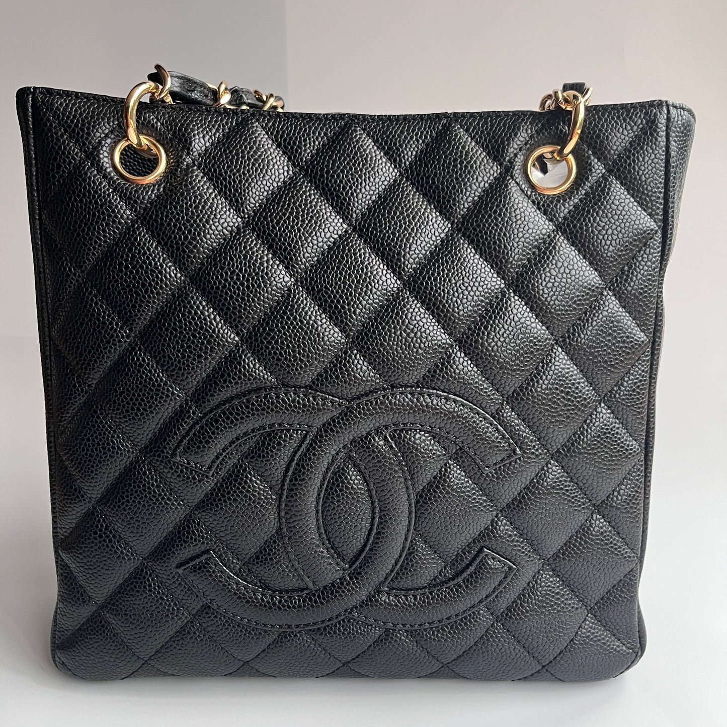 Chanel Vintage Black Caviar PST Tote Bag