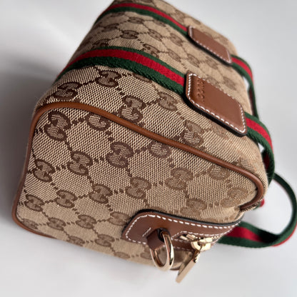 Gucci Canvas Mini Boston Crossbody Bag
