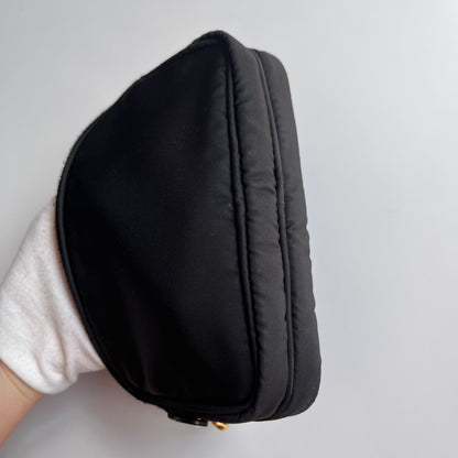 Prada Black Nylon Double Zip Pouch/ Wristlet