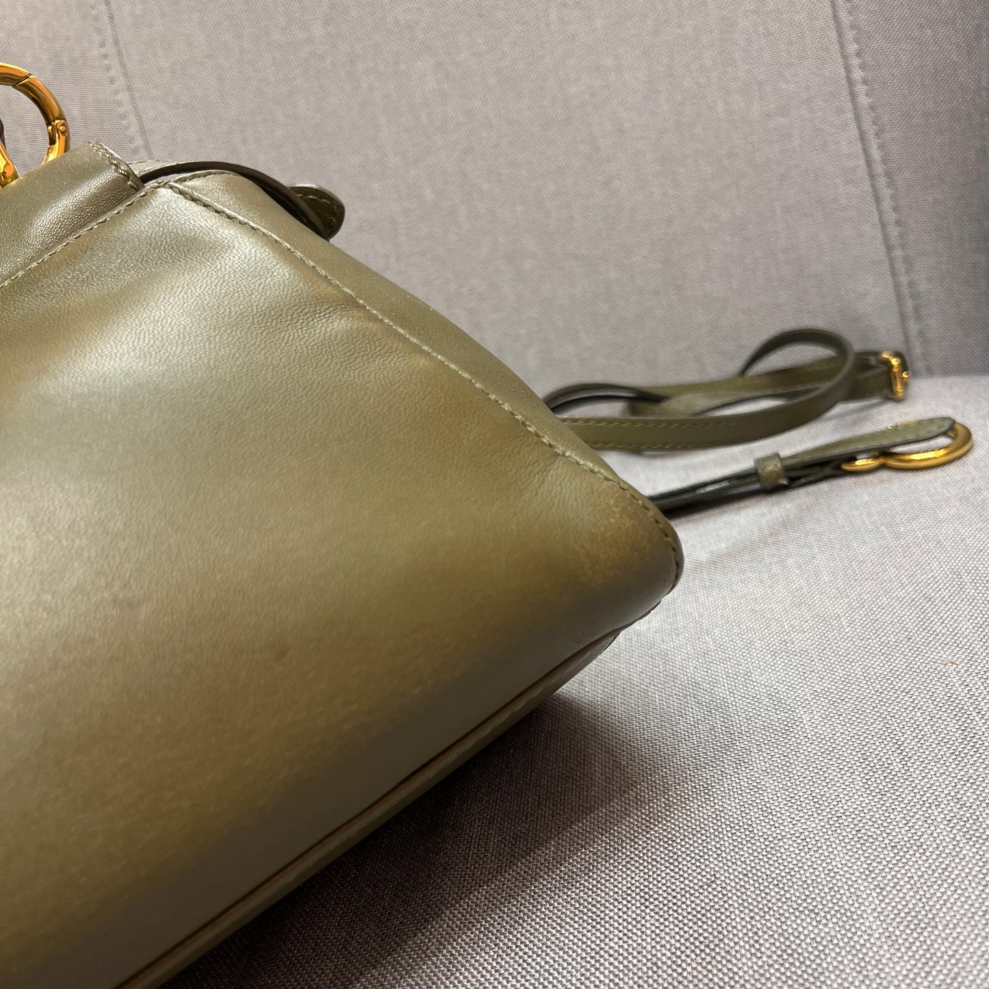 Fendi Peekaboo Mini Olive Green Crossbody Bag