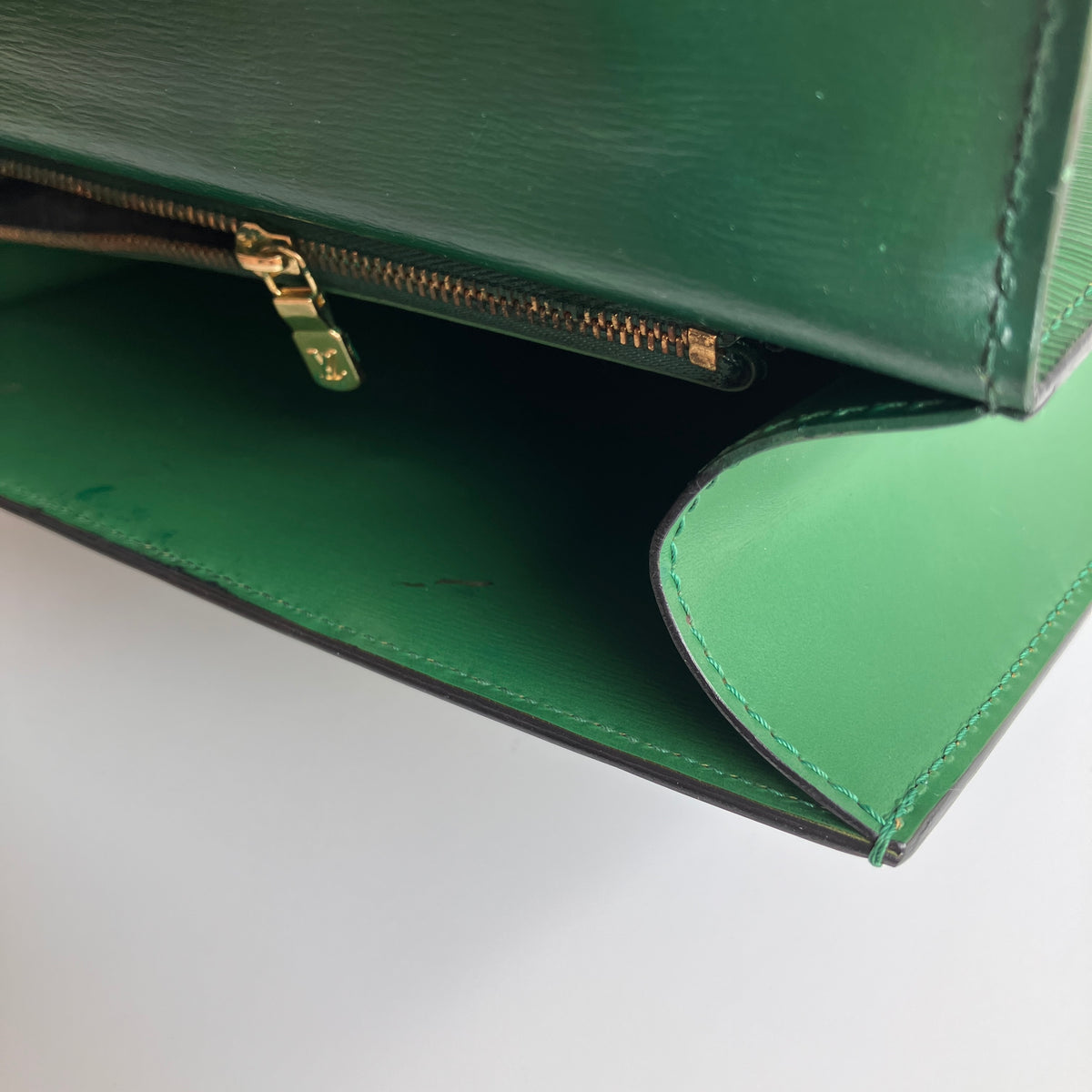Louis Vuitton Vintage Malesherbes Green Epi Top Handle Bag