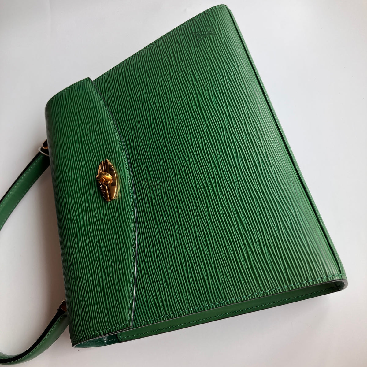 Louis Vuitton Vintage Malesherbes Green Epi Top Handle Bag