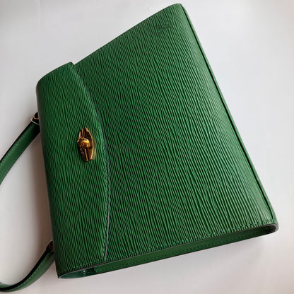 Louis Vuitton Vintage Malesherbes Green Epi Top Handle Bag
