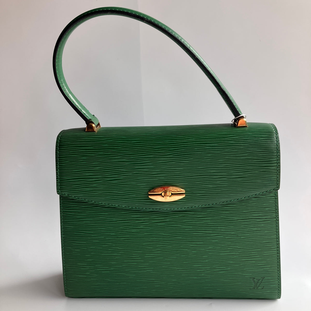 Louis Vuitton Vintage Malesherbes Green Epi Top Handle Bag
