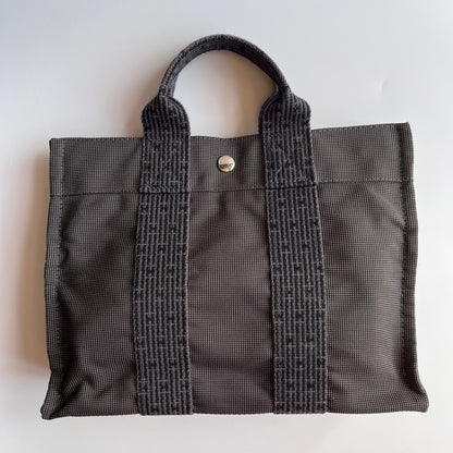 Hermes Herline PM Gray Canvas Tote Bag