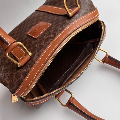 Celine Vintage Macadam Coated Canvas Boston Bag