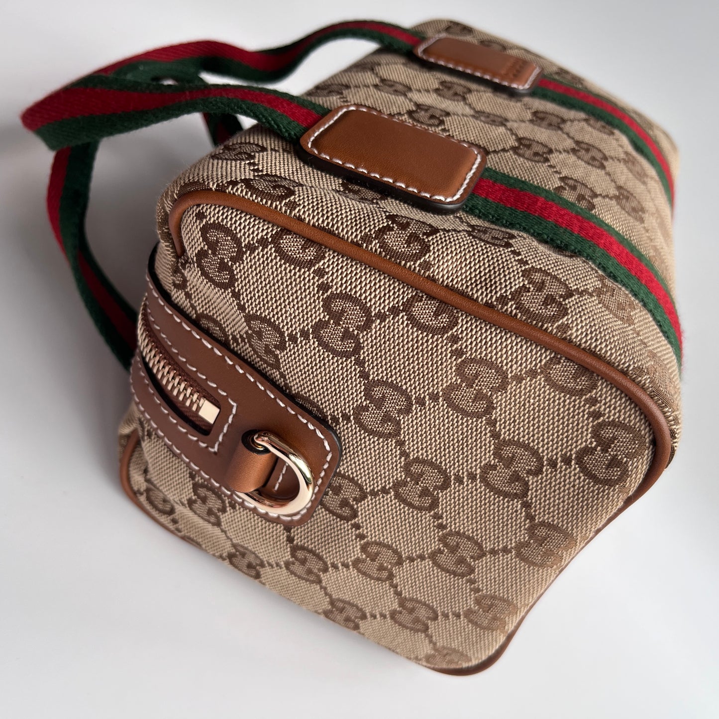 Gucci Canvas Mini Boston Crossbody Bag