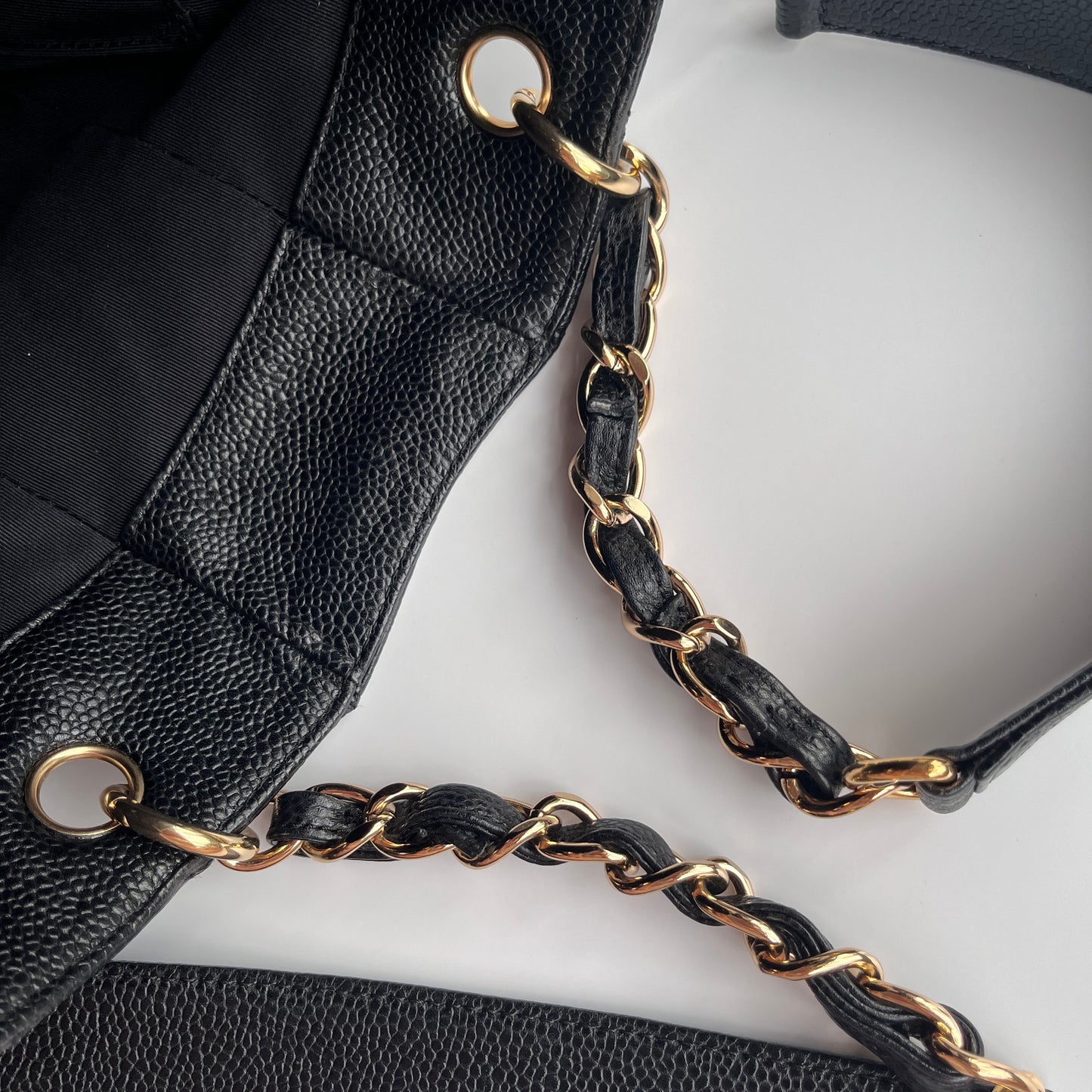 Chanel Vintage Black Caviar PST Tote Bag
