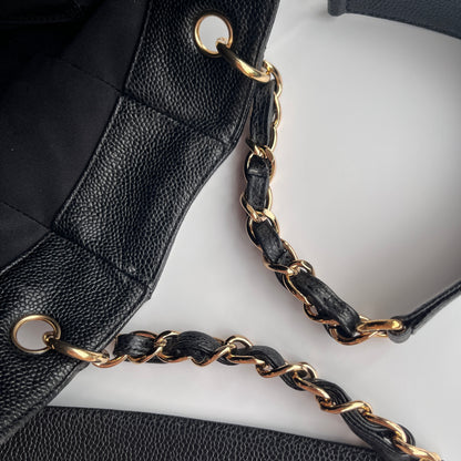 Chanel Vintage Black Caviar PST Tote Bag