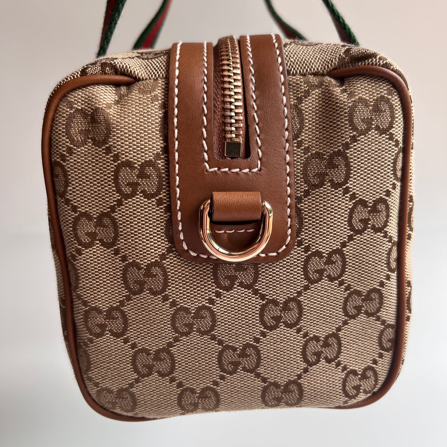 Gucci Canvas Mini Boston Crossbody Bag