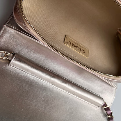 Chanel Quilted Gradient Metallic Lambskin Like A Wallet Flap Crossbody Bag