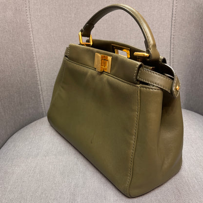 Fendi Peekaboo Mini Olive Green Crossbody Bag