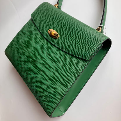 Louis Vuitton Vintage Malesherbes Green Epi Top Handle Bag