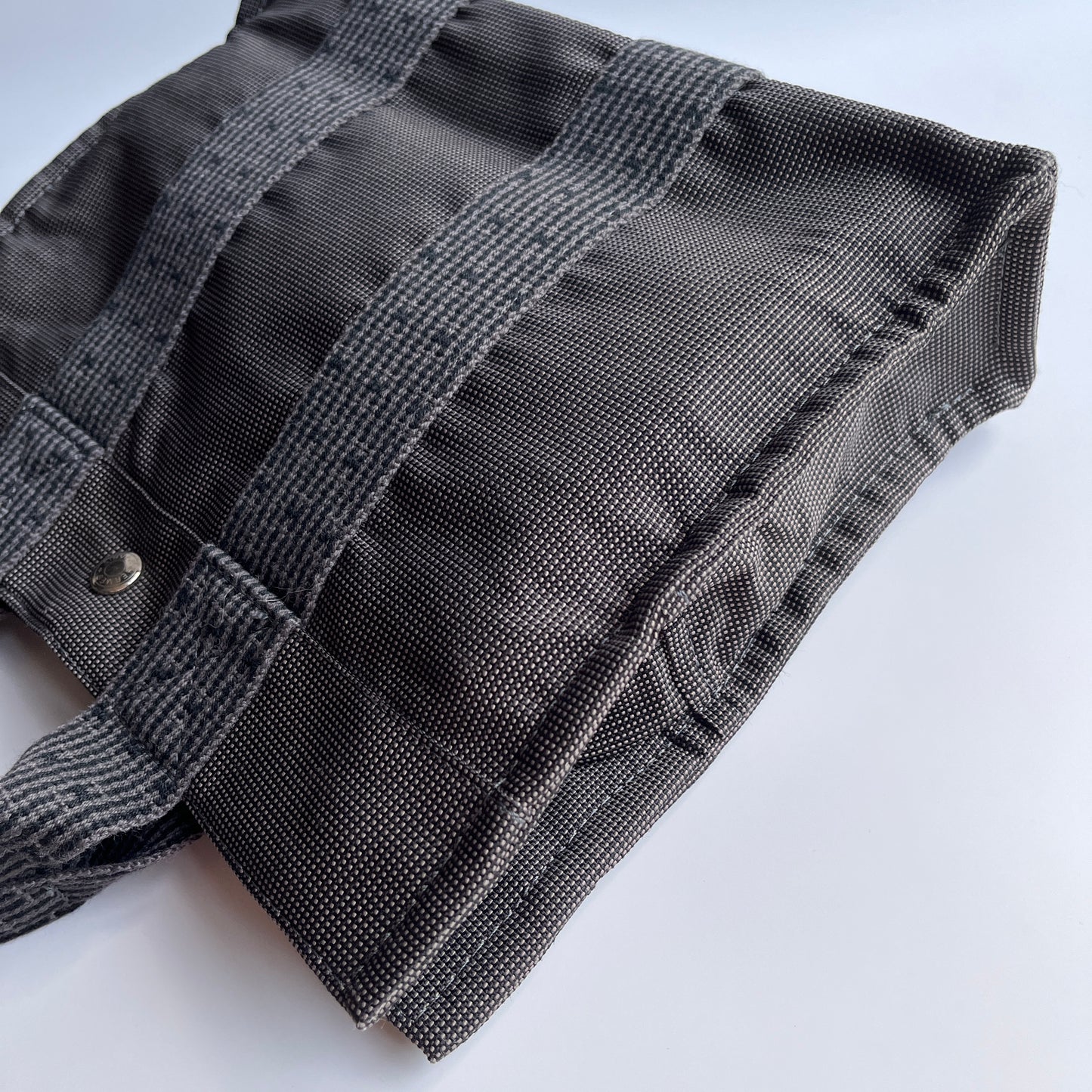 Hermes Herline PM Gray Canvas Tote Bag