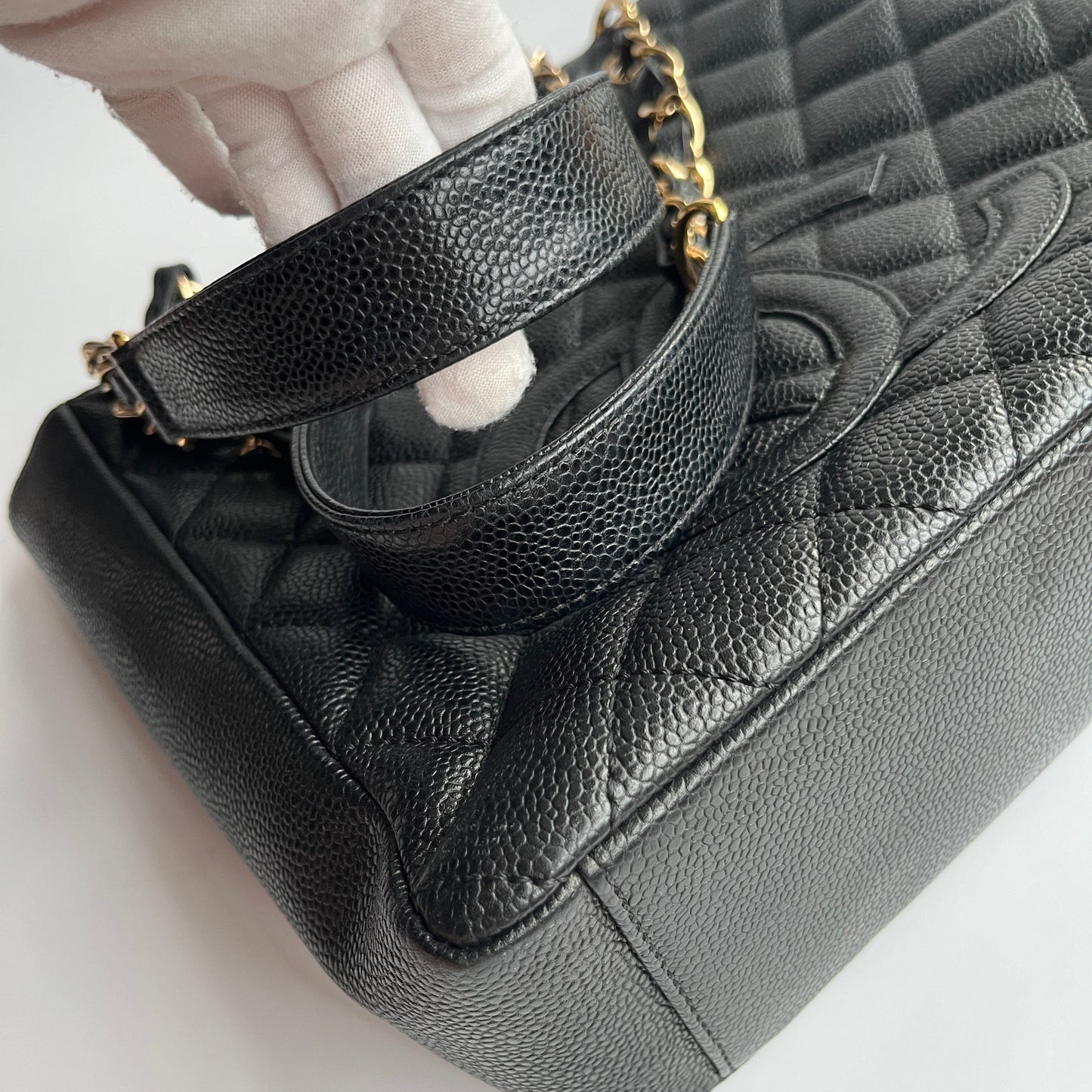 Chanel Vintage Black Caviar PST Tote Bag