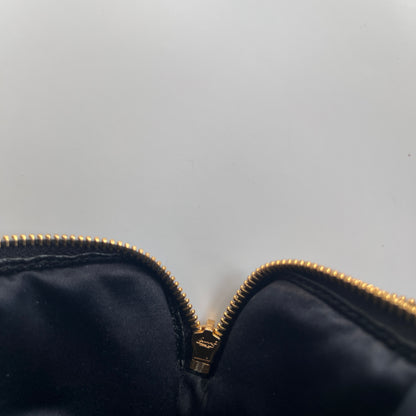 Miu Miu Black Goatskin Madras Double Zip Pochette Clutch