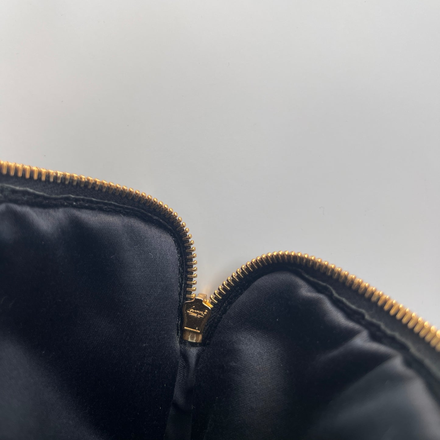 Miu Miu Black Goatskin Madras Double Zip Pochette Clutch
