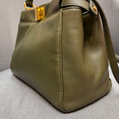 Fendi Peekaboo Mini Olive Green Crossbody Bag