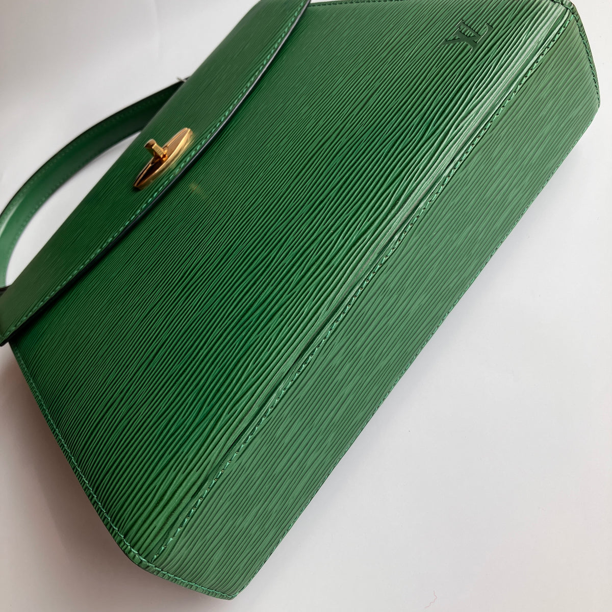 Louis Vuitton Vintage Malesherbes Green Epi Top Handle Bag
