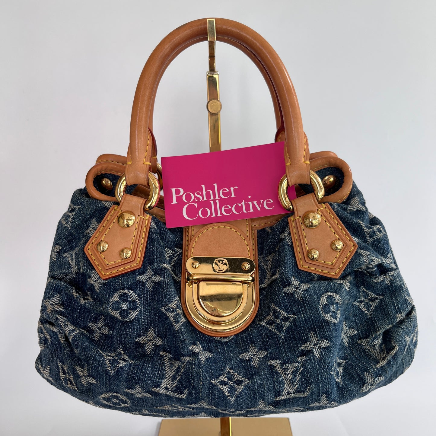 Louis Vuitton Pleaty Denim Top Handle Bag