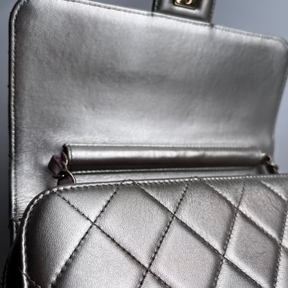 Chanel Quilted Gradient Metallic Lambskin Like A Wallet Flap Crossbody Bag