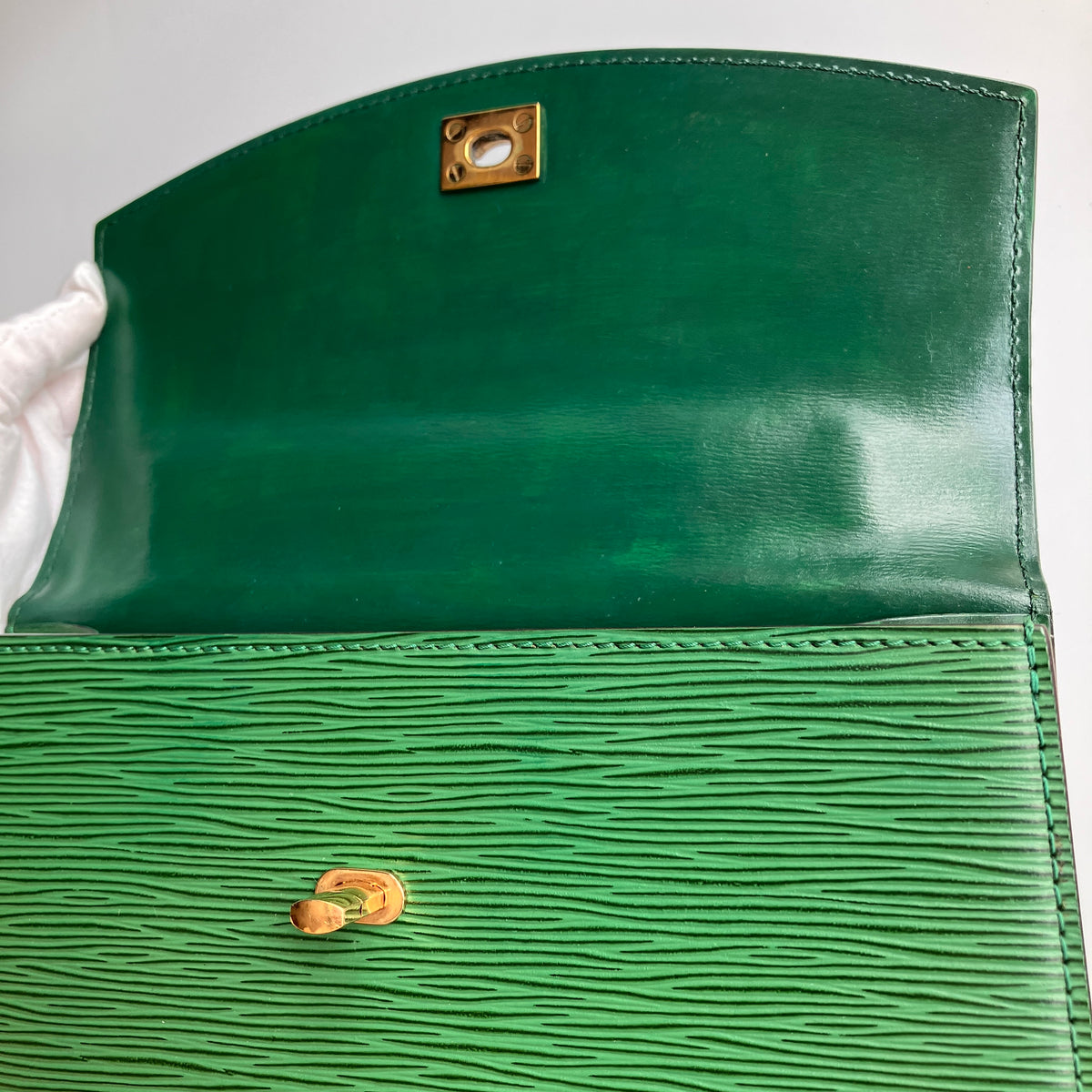Louis Vuitton Vintage Malesherbes Green Epi Top Handle Bag