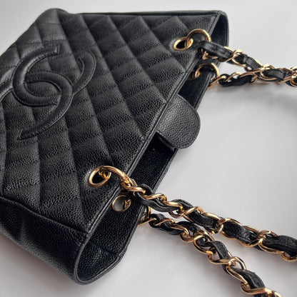 Chanel Vintage Black Caviar PST Tote Bag