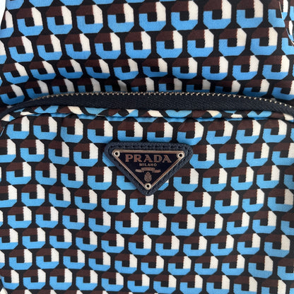 Prada Duet Blue Re-nylon Bucket Crossbody Bag