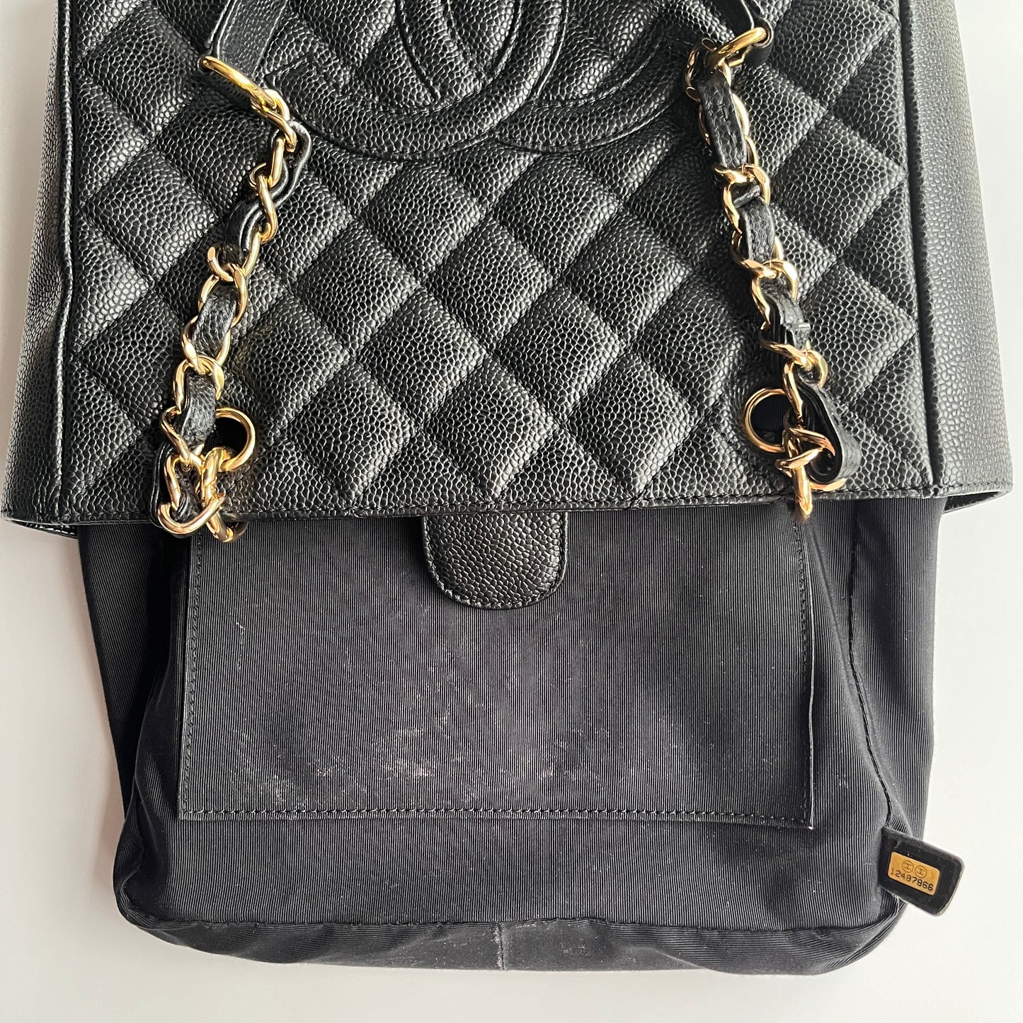 Chanel Vintage Black Caviar PST Tote Bag