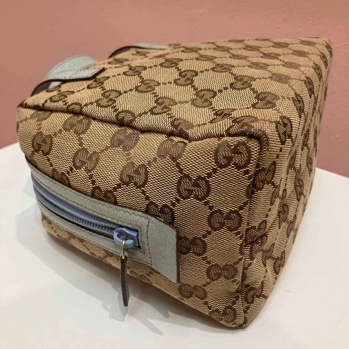 Gucci Vintage GG Canvas Tofu Top Handle Bag