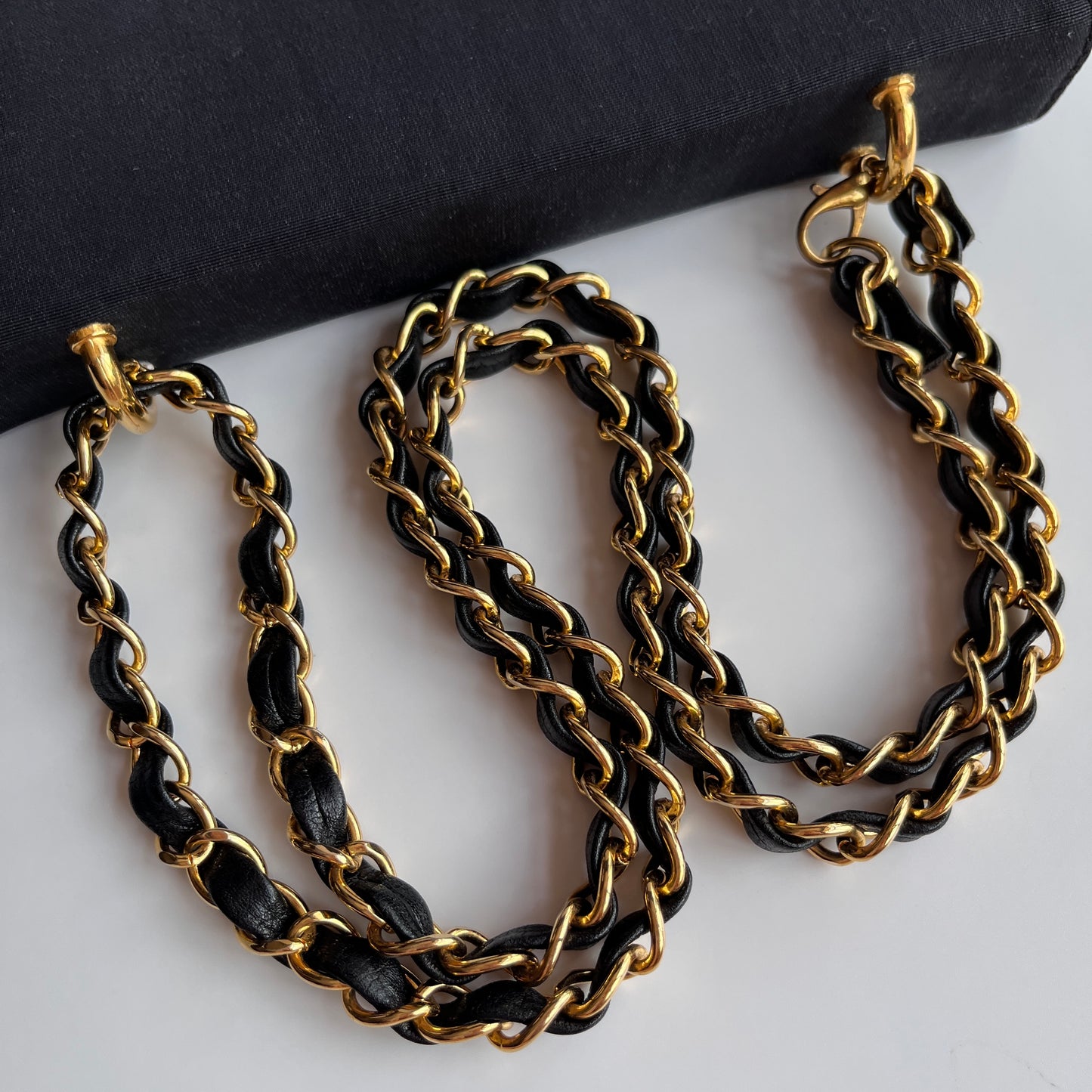Moschino Vintage Black Nylon Chain Shoulder Bag