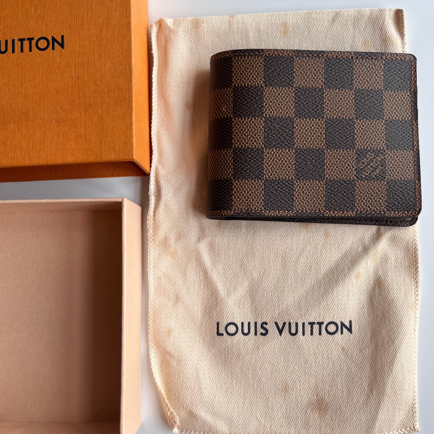 Louis Vuitton Damier Ebene Coated Canvas Multiple Bifold Wallet