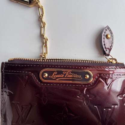 Louis Vuitton Amarante Vernis Pochette Cle Key Coin Case