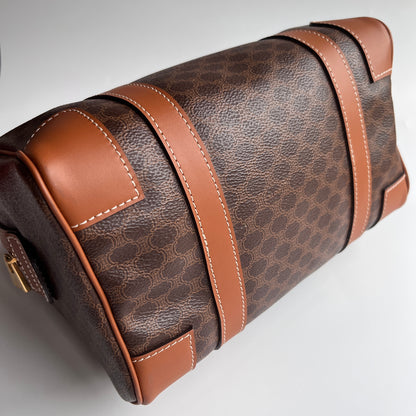 Celine Vintage Macadam Coated Canvas Boston Bag